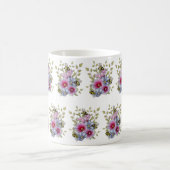 FLOWERS & BEES Digital Drawing, Pink Hollyhocks Kaffeetasse (Mittel)