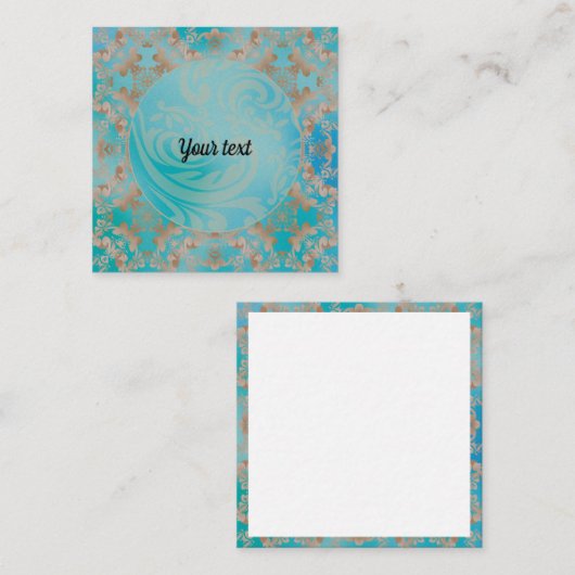 flowers blue begleitkarte (Vorne/Hinten)