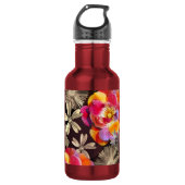 Flowers Boho Floral Bold Pattern - Gold Pink Rose Edelstahlflasche (Vorderseite)