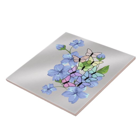Flowers & Butterflies Ceramic Tile Fliese (Seite)