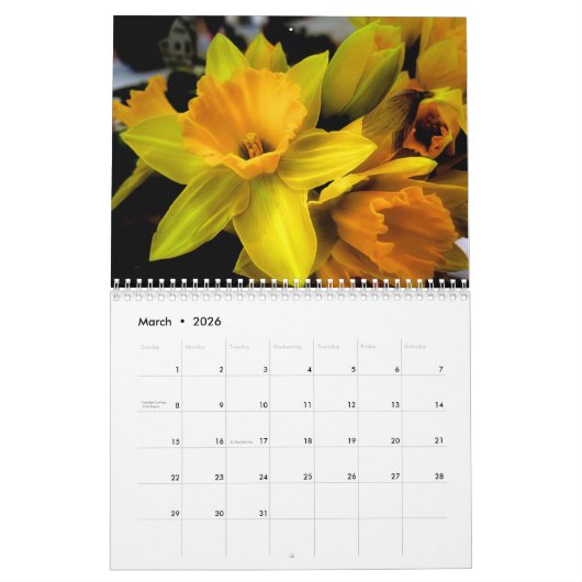 Flowers calendar 2026  kalender (Mär 2026)