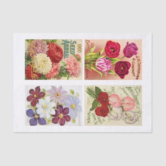 Flowers Collection Collage Vintage Decoupage Seidenpapier (Vorderseite)