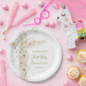 flowers cross First Holy Communion Pappteller (Party)