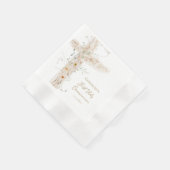  flowers cross First Holy Communion Serviette (Ecke)