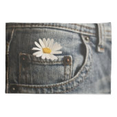 Flowers | Daisy in Jeans Pocket Kissenbezug (Rückseite)