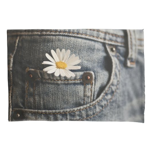 Flowers | Daisy in Jeans Pocket Kissenbezug (Vorderseite)