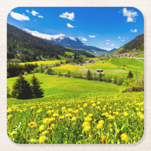 Flowers Dandelion Kanton Graubünden, Switzerland Rechteckiger Pappuntersetzer