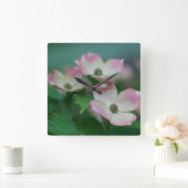 Flowers | Dogwood Blossoms Quadratische Wanduhr (Zuhause)