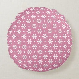 Flowers, Dots & Sparkles-Magenta Rundes Kissen