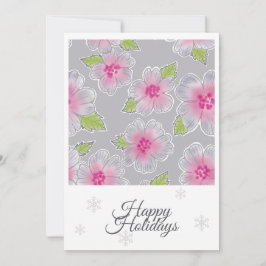 Flowers Elegance Happy Holidays Birthday Card Feiertagskarte