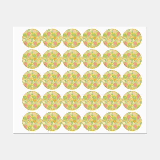 Flowers Etiketten (Blatt)