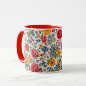 Flowers Everywhere, colorful design, Tasse (Vorderseite Links)