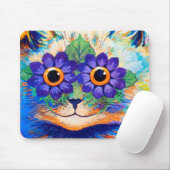 Flowers eyes cat by Louis Wain Mousepad (Mit Mouse)