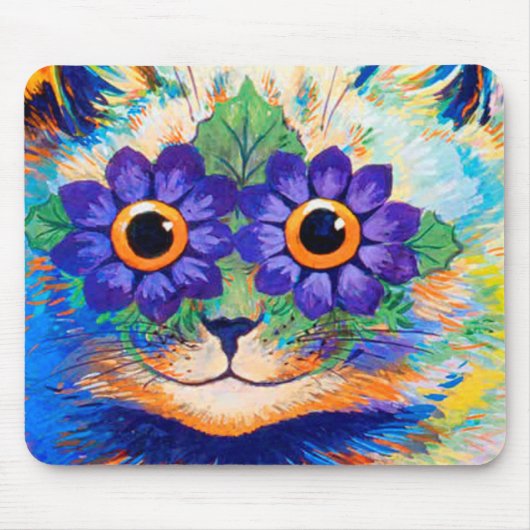 Flowers eyes cat by Louis Wain Mousepad (Vorne)