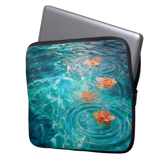 Flowers Floating on Water Laptopschutzhülle (Vorderseite Links)