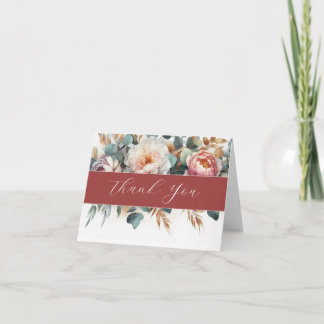 Flowers Floral Aesthetic Watercolor Thank You Card Dankeskarte