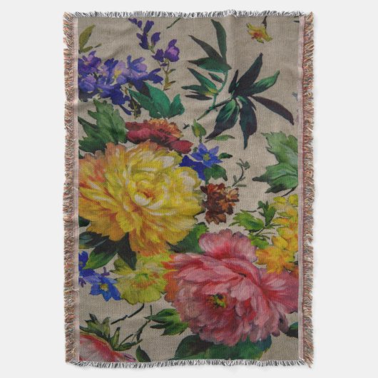 Flowers fulcolor texture Jacquard tapestry Decke (Vorderseite Vertikal)