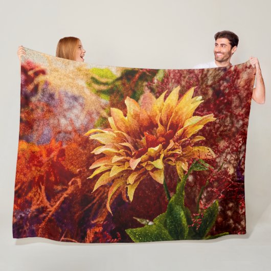 Flowers fulcolors woven blanket Jacquard Fleecedecke (Beispiel)