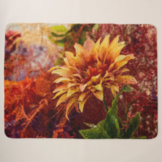 Flowers fulcolors woven blanket Jacquard Sherpadecke