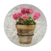 Flowers Geranium In Flower in Pot Schneidebrett (Vorderseite)