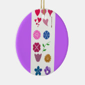 Flowers&Hearts Verzierung Keramik Ornament (Rechts)