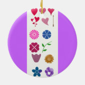 Flowers&Hearts Verzierung Keramik Ornament (Hinten)