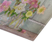 Flowers Hellebores in Vases Schneidebrett (Ecke)