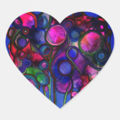 Flowers Herz-Aufkleber (Vorderseite)