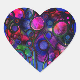 Flowers Herz-Aufkleber