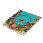 FLOWERS ,HONEY BEE IN BLUE SKY FLORAL BEEKEEPING FLIESE (Seite)