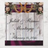 Flowers & Horseshoes, Purple Ribbon Weinetikett (Einzelnes Label)