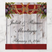 Flowers & Horseshoes, Red Ribbon Weinetikett (Einzelnes Label)