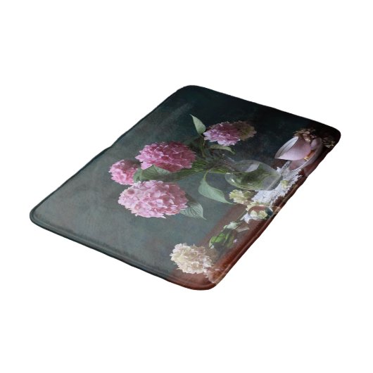 Flowers | Hydrangeas in Vase Badematte (Schrägansicht)