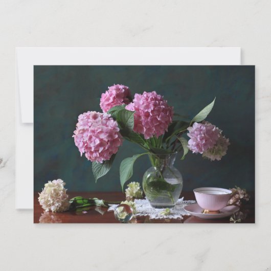 Flowers | Hydrangeas in Vase Dankeskarte (Vorderseite)