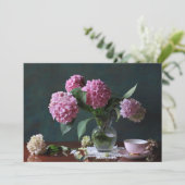 Flowers | Hydrangeas in Vase Dankeskarte (Stehend Vorderseite)