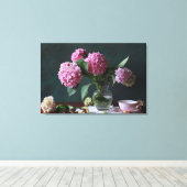 Flowers | Hydrangeas in Vase Leinwanddruck (Insitu (Holzboden))
