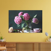 Flowers | Hydrangeas in Vase Leinwanddruck (Insitu (Wohnzimmer))