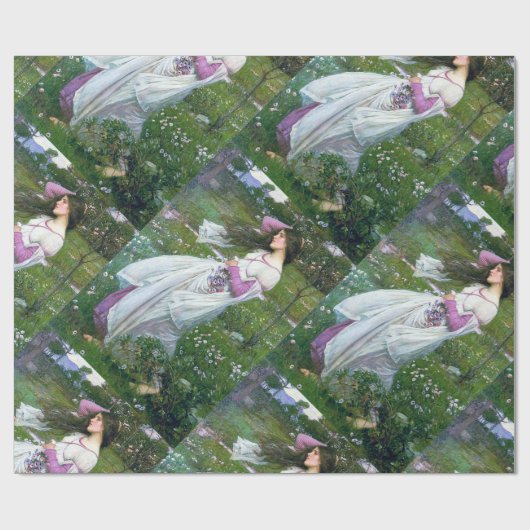 Flowers im Wind, John William Waterhouse Geschenkpapier (Flach)