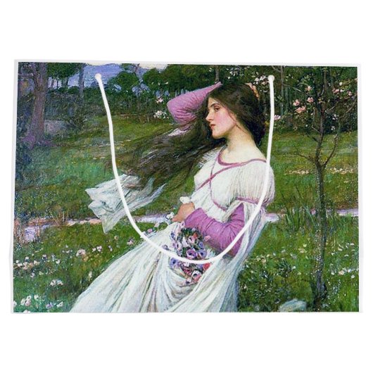 Flowers im Wind, John William Waterhouse Große Geschenktüte (Rückseite)
