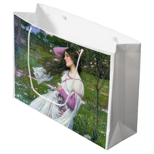 Flowers im Wind, John William Waterhouse Große Geschenktüte (Vorderseite Schrägansicht)