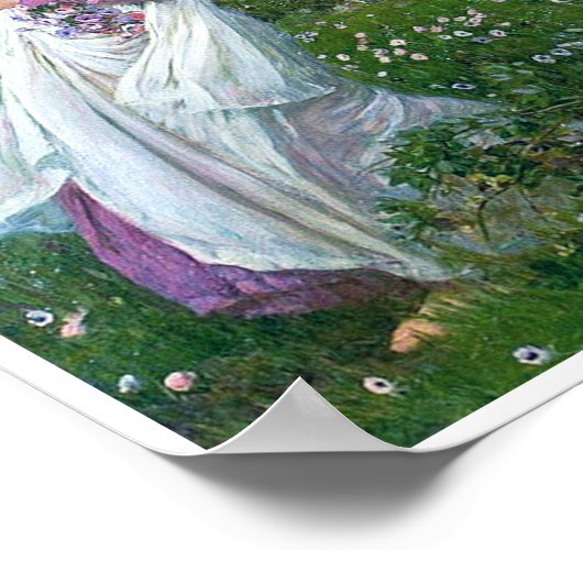 Flowers im Wind, John William Waterhouse Poster (Ecke)