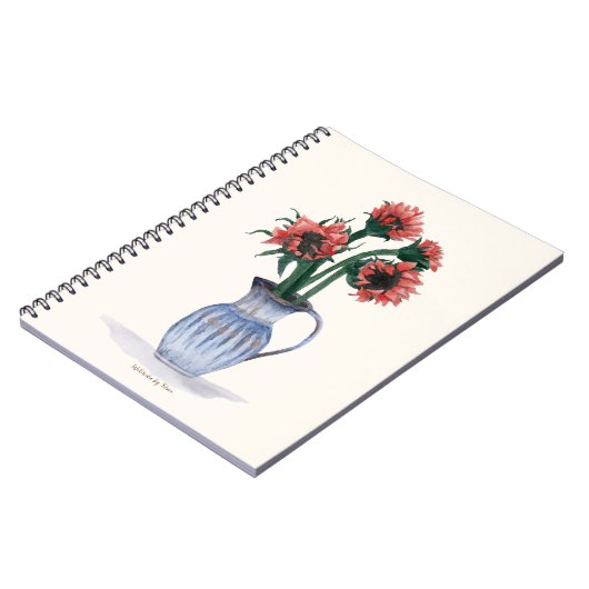 Flowers in a Vase Watercolor Notizblock (Linke Seite)