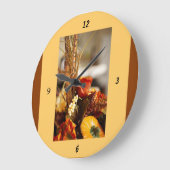 Flowers in Autumn Colors - Große Wanduhr (Winkel)