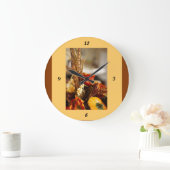 Flowers in Autumn Colors - Große Wanduhr (Zuhause)