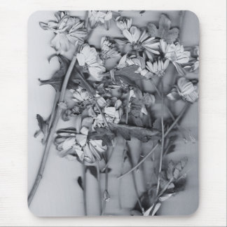 Flowers in Black and White Mousepad