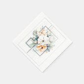 Flowers in Cube-Frame: Wedding Napkins Serviette (Ecke)