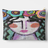 Flowers in Her Hair Abstract Art Zubehörtasche (Rückseite)