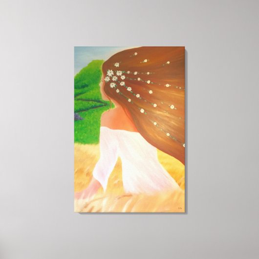 Flowers in her Hair Leinwanddruck (Vorderseite)