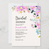 Flowers in pink tones boho summer Bridal Shower Einladung (Vorderseite)