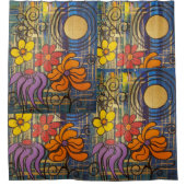 Flowers in Space Duschvorhang (Vorderseite)